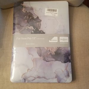 Mac Book Rro 13" Case Cover & Keyboard Cover New With Tags Marble, Water, Lava